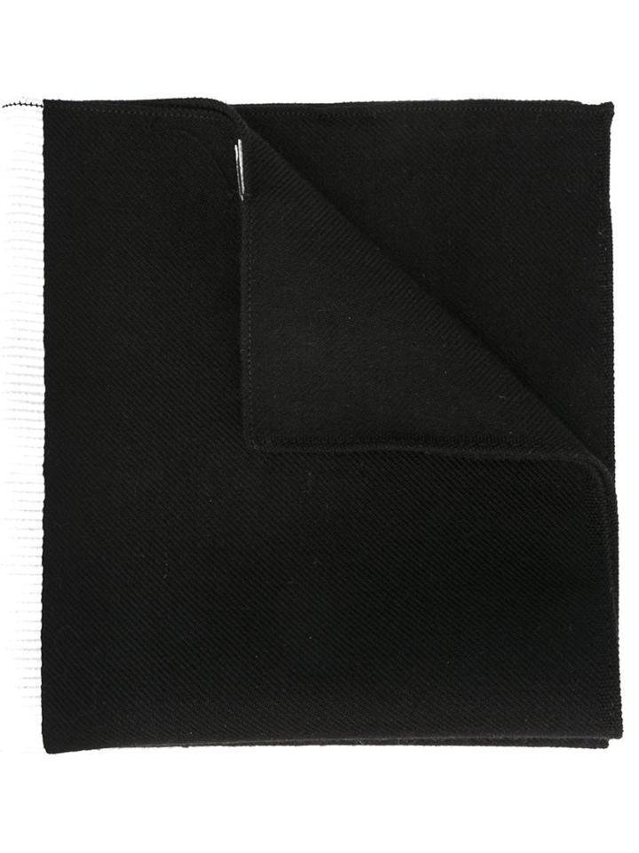 Paul Smith Contrast Stripe Pocket Square, Men's, Black, Virgin Wool/silk