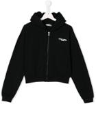 Jeremy Scott Junior Teen Logo Zipped Hoodie - Black