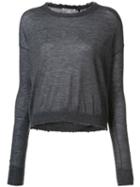 Helmut Lang Crew Neck Sweater, Women's, Size: Small, Grey, Cashmere