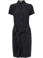 Sophie Theallet Tie Waist Shirt Dress, Women's, Size: 6, Black, Silk