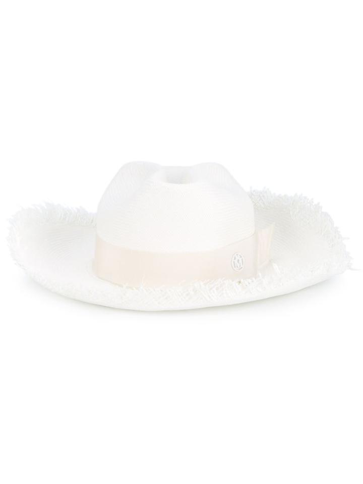 Maison Michel Raw Edge 'lucky' Hat, Women's, Size: Small, Nude/neutrals, Straw
