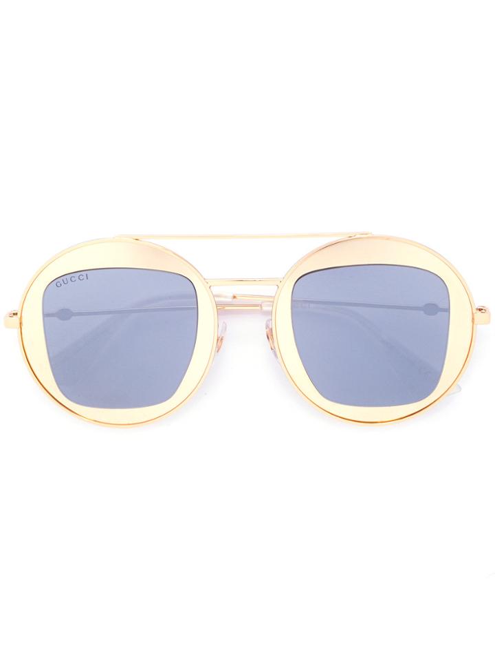 Gucci Eyewear Round Metal Frame Sunglasses - Metallic