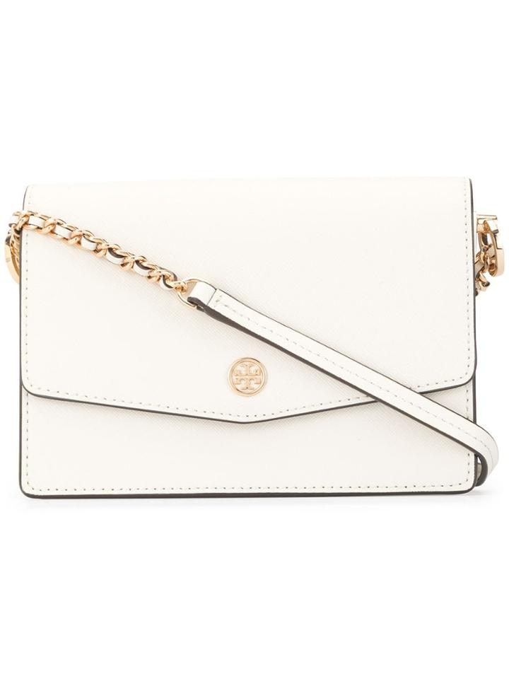 Tory Burch Robinson Saffiano Mini Shoulder Bag - White