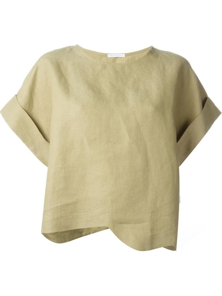 Société Anonyme Asymmetric Hem Oversized Top, Women's, Nude/neutrals, Linen/flax