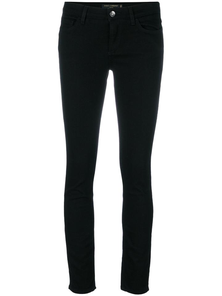 Dolce & Gabbana Appliqué Heart Skinny Jeans - Black