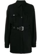Pinko Belted Single-breasted Coat - Black