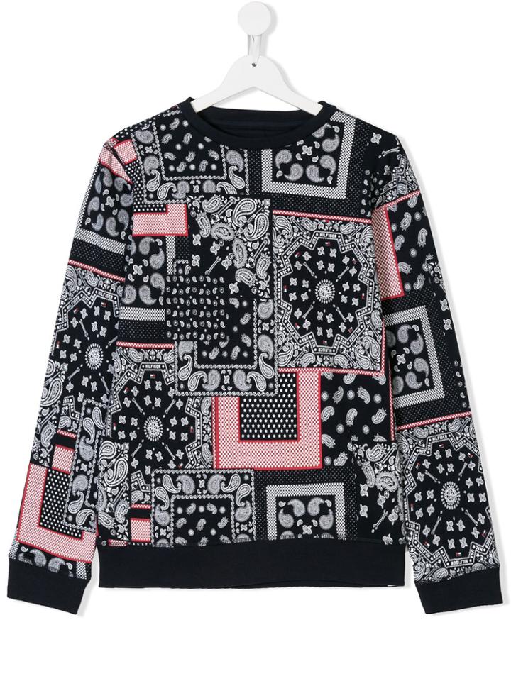 Tommy Hilfiger Junior Teen Paisley-print Sweatshirt - Blue