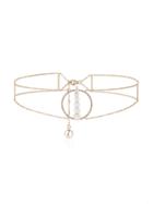 Anissa Kermiche Corne De Gazelle Dore Blanc Pearl Choker - Metallic