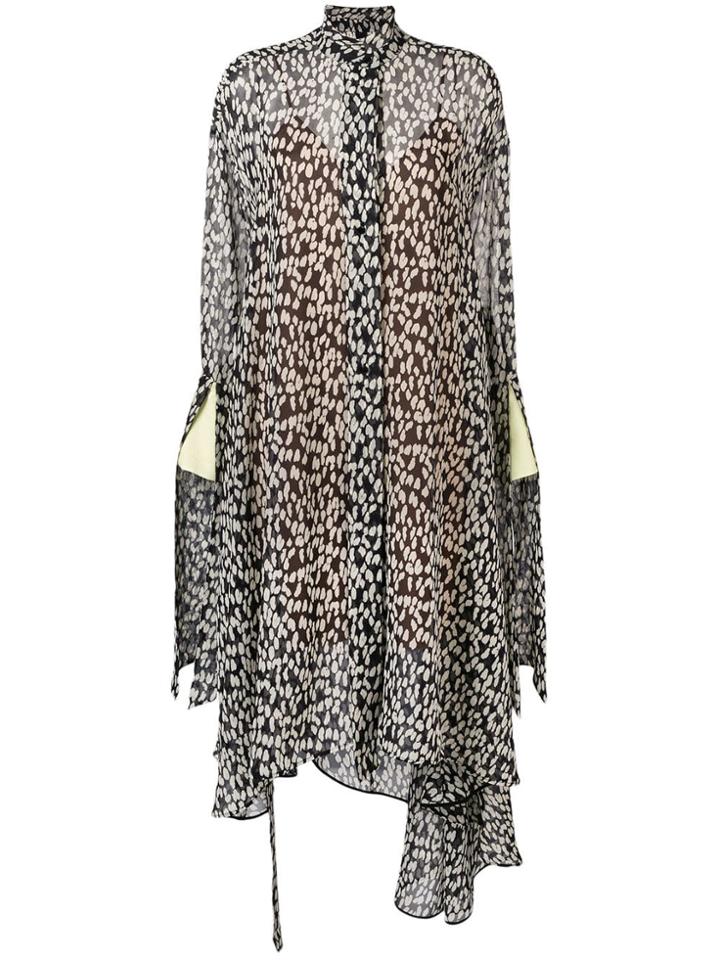 Petar Petrov Leopard Print Shirt Dress - Black