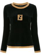 Fendi Vintage Ff Logo Longsleeved Top - Black