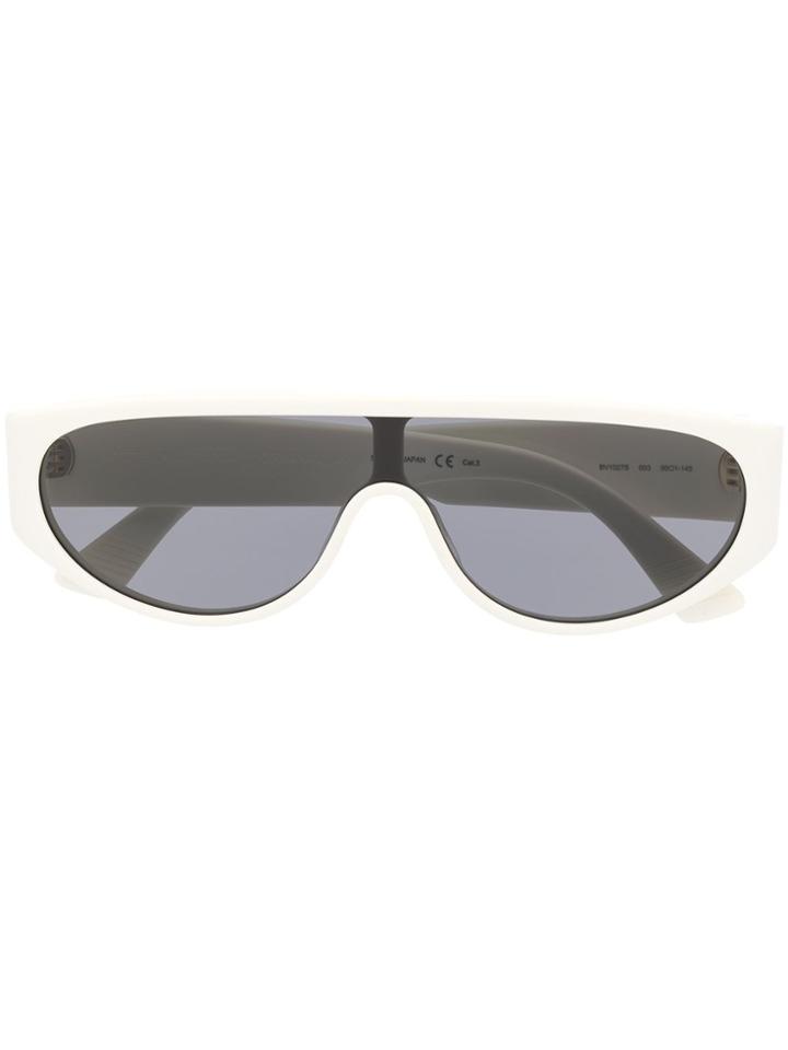 Bottega Veneta Eyewear Bv1027s Narrow Mask Sunglasses - White