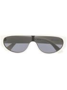 Bottega Veneta Eyewear Bv1027s Narrow Mask Sunglasses - White