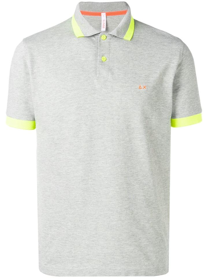 Sun 68 Contrast Trim Polo Shirt - Grey