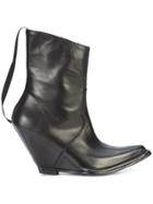 Unravel Project Pointed Toe Wedge Boots - Black