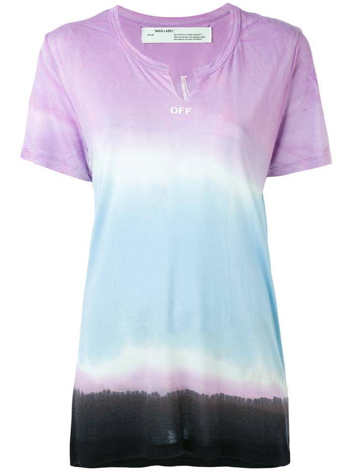 Off-white - Tie-dye Print T-shirt - Women - Modal - L, Pink/purple, Modal