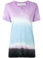 Off-white - Tie-dye Print T-shirt - Women - Modal - L, Pink/purple, Modal