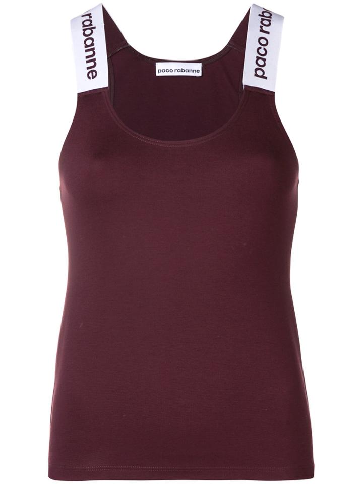 Paco Rabanne Logo Strap Top - Red