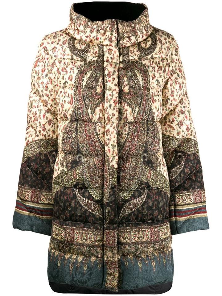 Etro Paisley Print Padded Coat - Neutrals