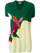 Delpozo Intarsia Knit V Neck Dress