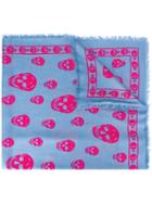 Alexander Mcqueen - 'skull' Scarf - Women - Silk/modal - S, Women's, Blue, Silk/modal