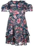 For Love And Lemons Floral Print Short Dress - Blue
