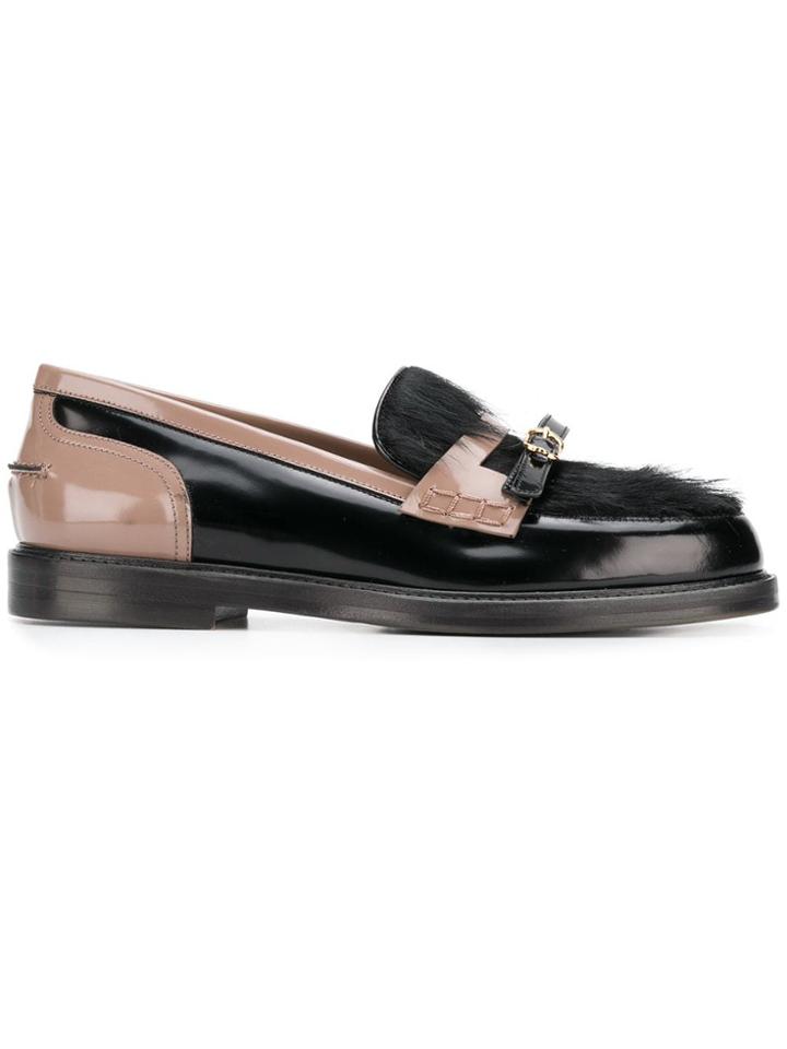 L'autre Chose Textured Loafers - Black