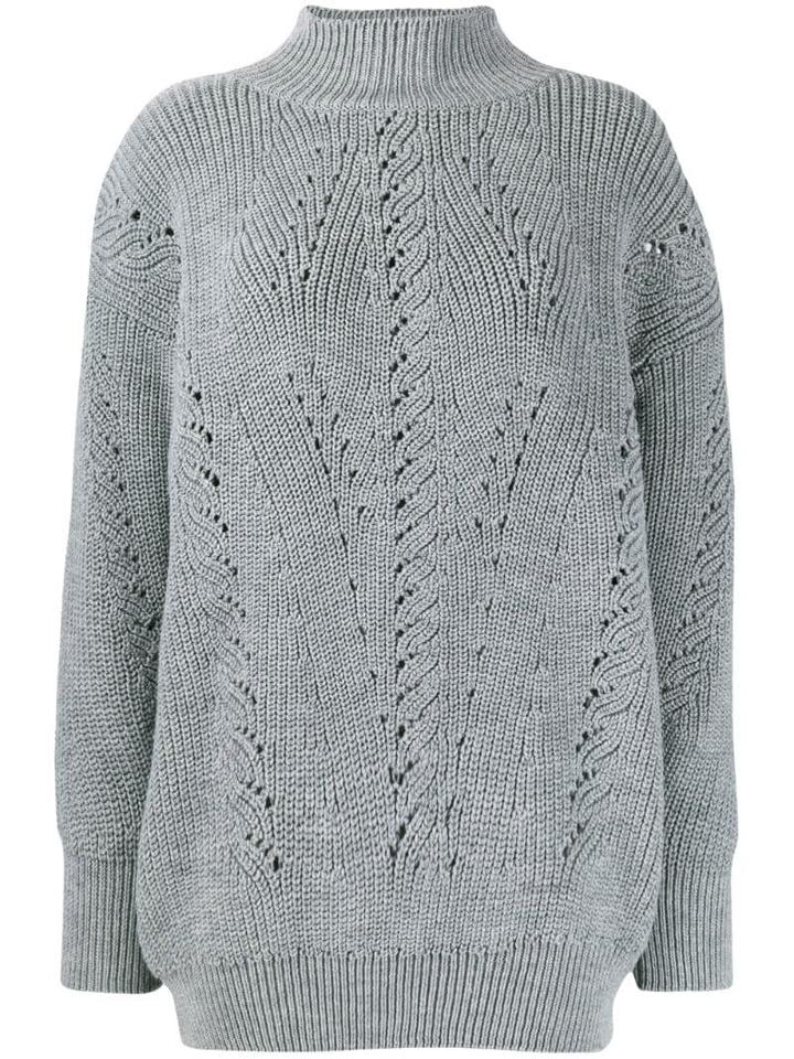 Alberta Ferretti High Neck Sweater - Grey