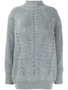 Alberta Ferretti High Neck Sweater - Grey