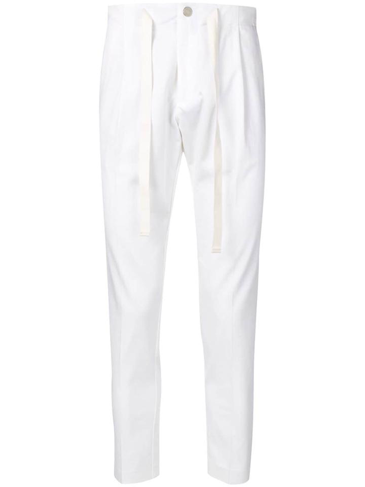 Entre Amis Tie Waist Chinos - White