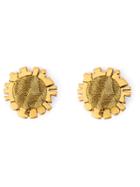 Jean Louis Scherrer Vintage Disk Clip-on Earrings - Metallic