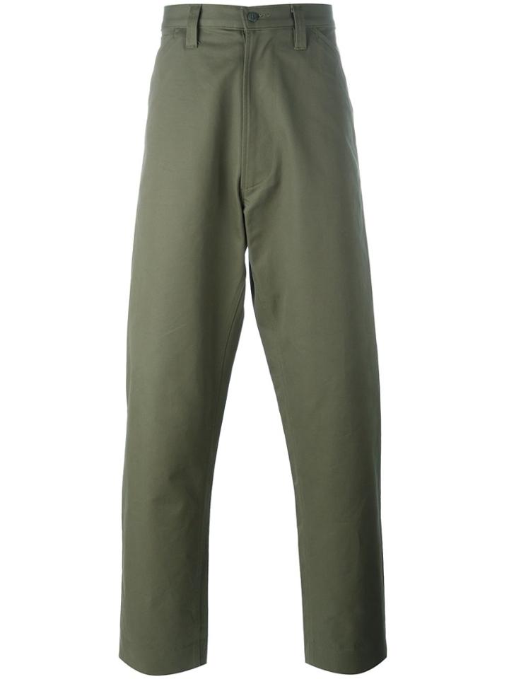 E. Tautz 'chore' Wide Leg Trousers - Green
