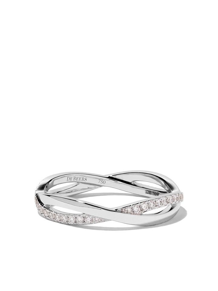 De Beers 18kt White Gold Infinity Half Pave Diamond Band - Unavailable