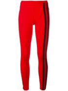 Y-3 - Scarlet Side Stripe Leggings - Women - Cotton/lyocell - S, Women's, Red, Cotton/lyocell