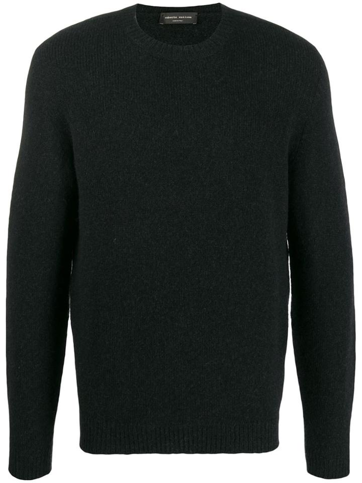Roberto Collina Regular-fit Crew-neck Jumper - Black