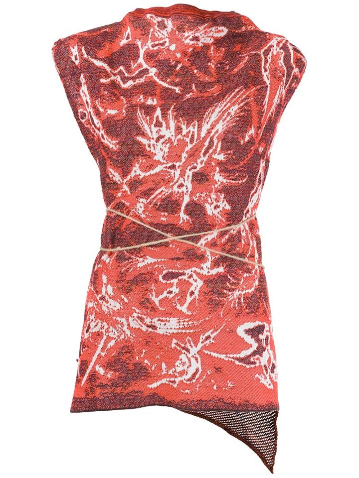 Vivienne Westwood Wrap String Sleeveless Tank, Women's, Red, Cotton/acrylic/polyamide/wool