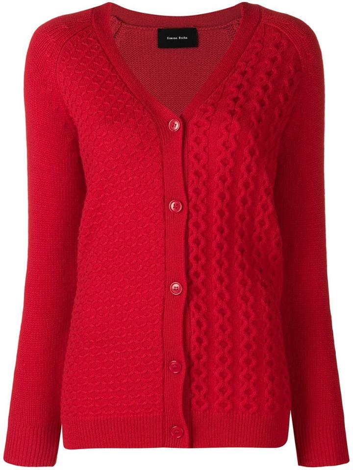 Simone Rocha Chunky Knit Cardigan - Red