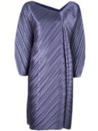 Pleats Please By Issey Miyake V-neck Pleated Dress, Women's, Size: 5, Pink/purple, Polyester