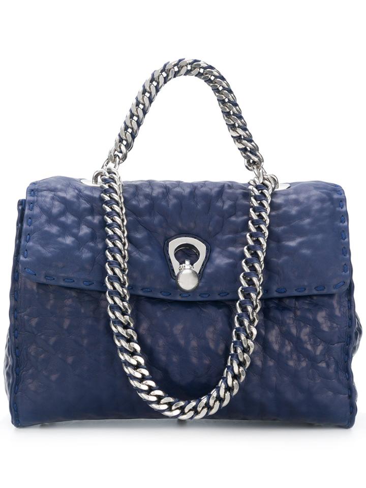 Ermanno Scervino Pearl Detail Tote - Blue