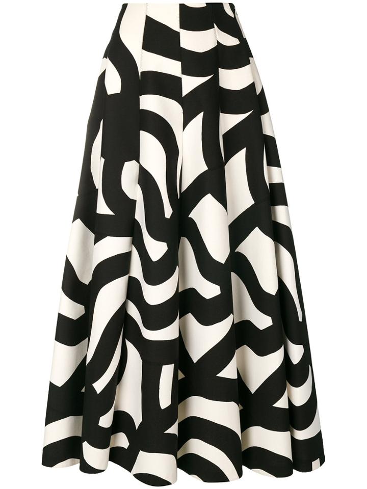 Junya Watanabe Geometric Print Circle Skirt - Black