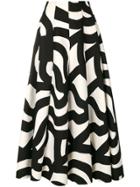 Junya Watanabe Geometric Print Circle Skirt - Black