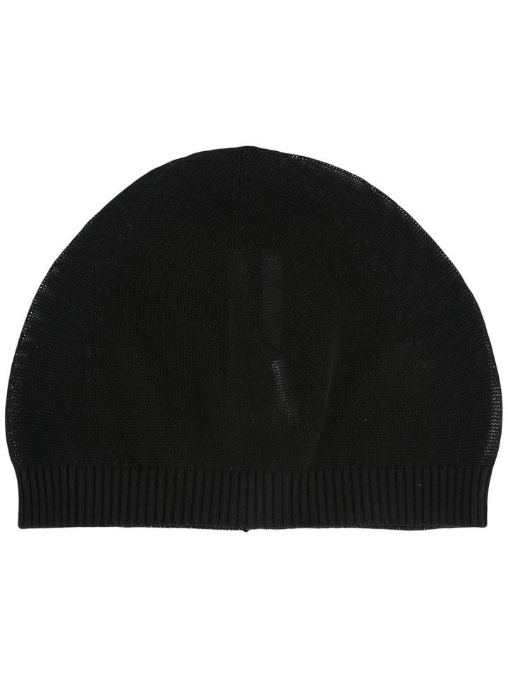 Rick Owens Beanie Hat, Adult Unisex, Black, Cotton