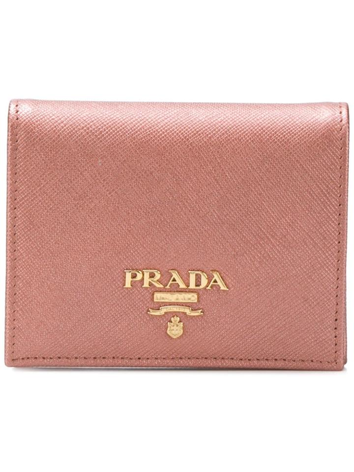 Prada Small Saffiano Billfold Wallet - Pink & Purple