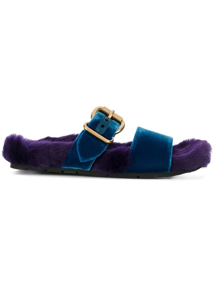 Prada Buckled Sandals - Blue
