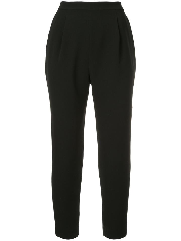 Estnation High-waisted Cropped Trousers - Black