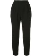 Estnation High-waisted Cropped Trousers - Black