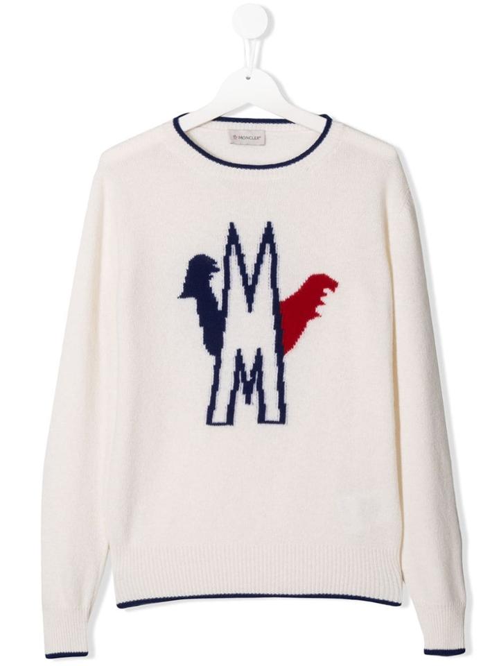 Moncler Kids M Logo Jumper - White