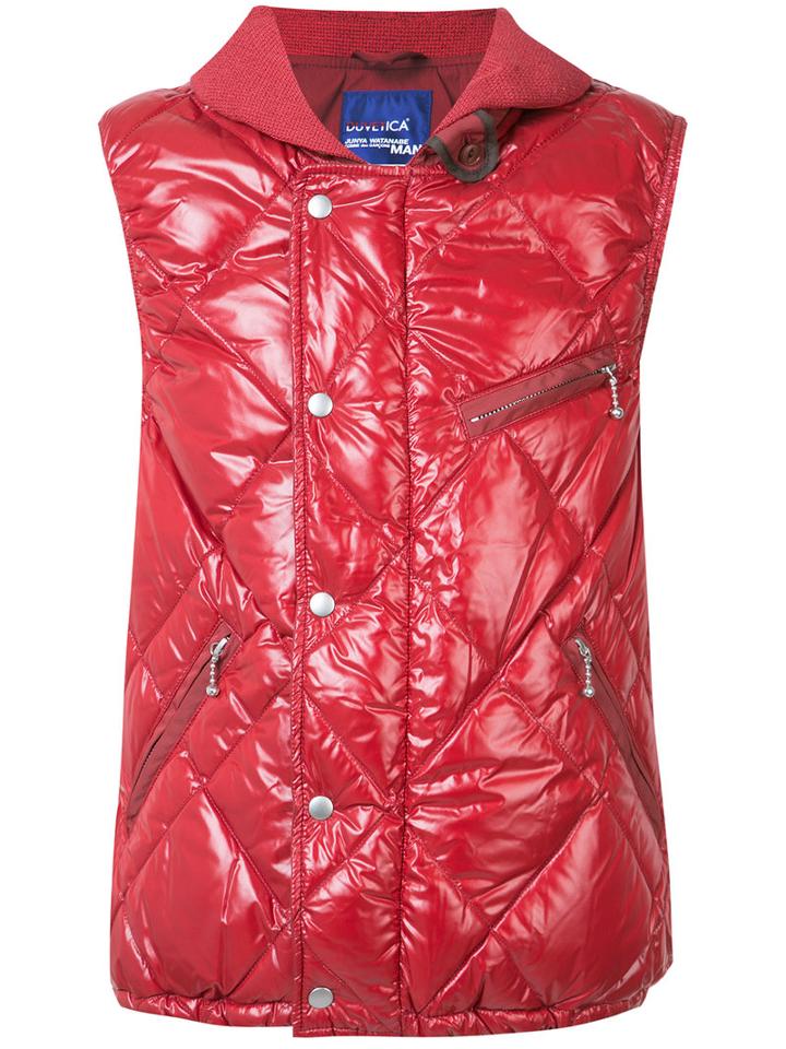 Junya Watanabe Comme Des Garçons Padded Gilet, Men's, Size: Medium, Red, Cotton/nylon/feather Down/feather