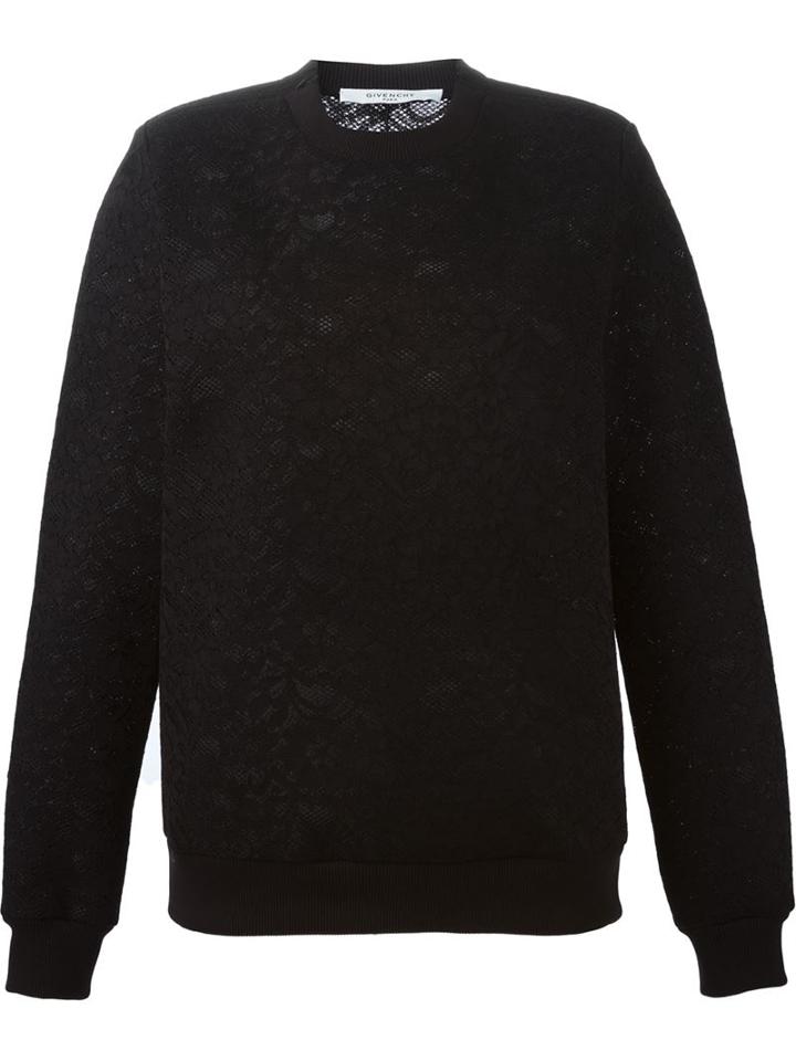 Givenchy Floral Lace Sweater, Women's, Size: 38, Black, Polyamide/polyester/viscose/spandex/elastane