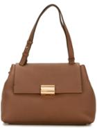 Salvatore Ferragamo Front Flap Tote, Women's, Brown, Calf Leather