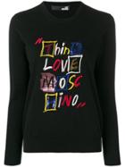 Love Moschino Think Embroidered Jumper - Black